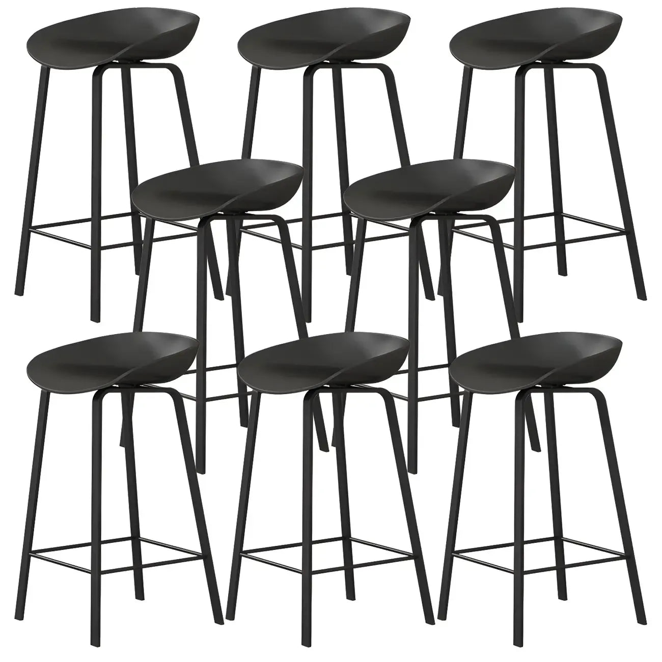 Tabouret de bar ergonomique au design élégant et contemporain en métal noir
