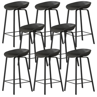Tabouret de bar ergonomique au design élégant et contemporain en métal noir