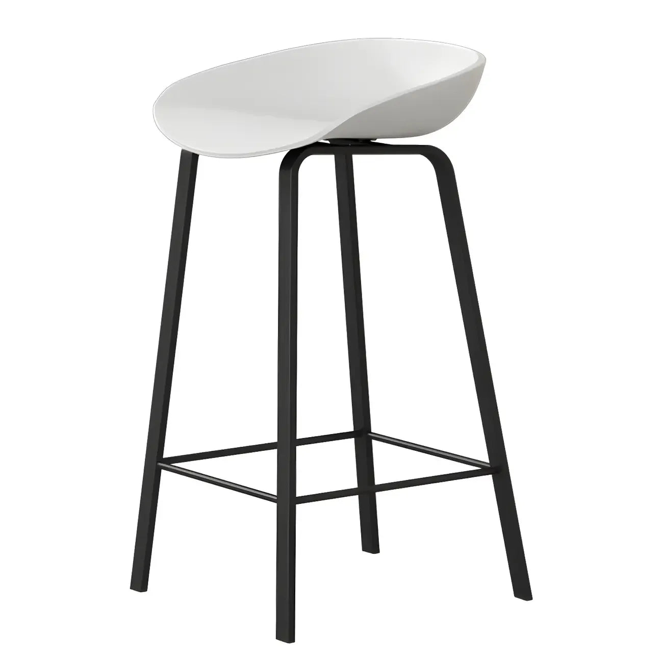 Tabouret de bar ergonomique au design élégant et contemporain en métal noir