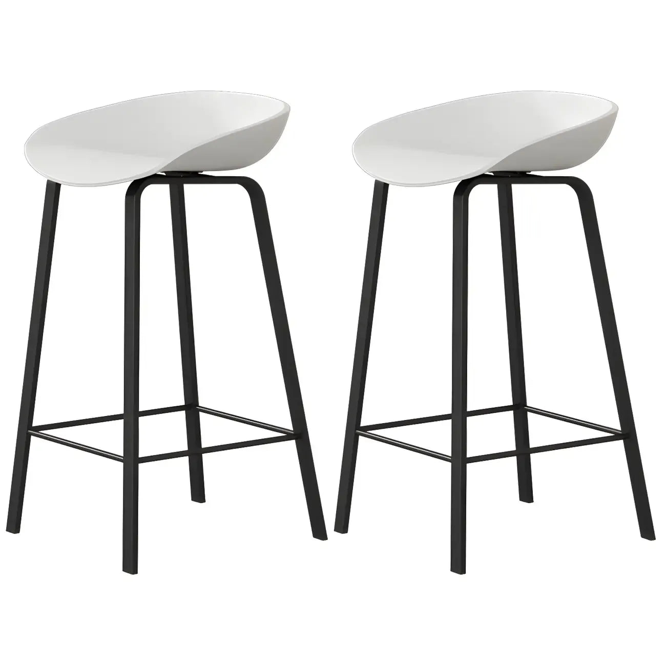 Tabouret de bar ergonomique au design élégant et contemporain en métal noir