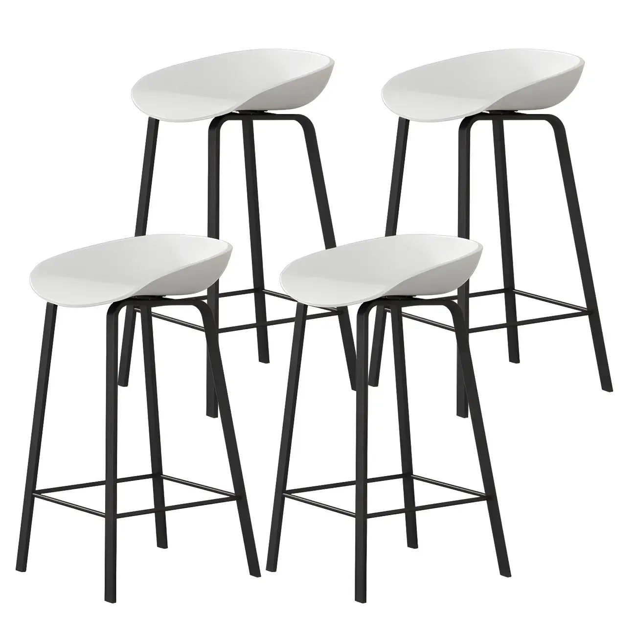 Tabouret de bar ergonomique au design élégant et contemporain en métal noir