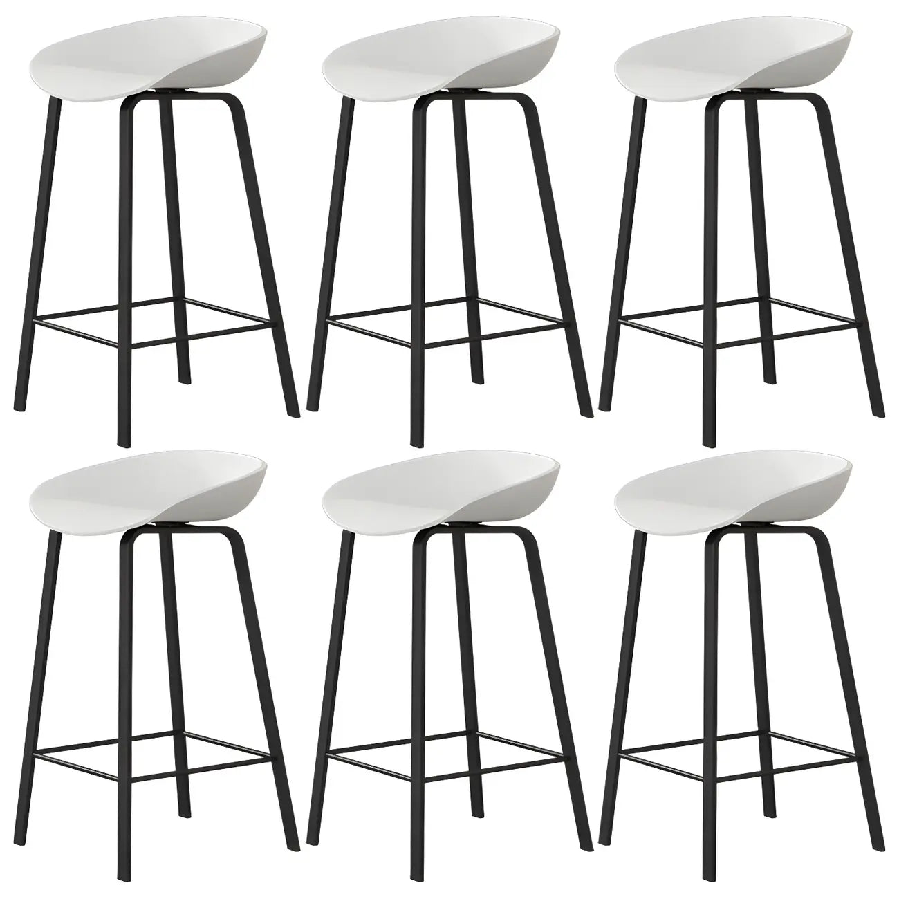 Tabouret de bar ergonomique au design élégant et contemporain en métal noir