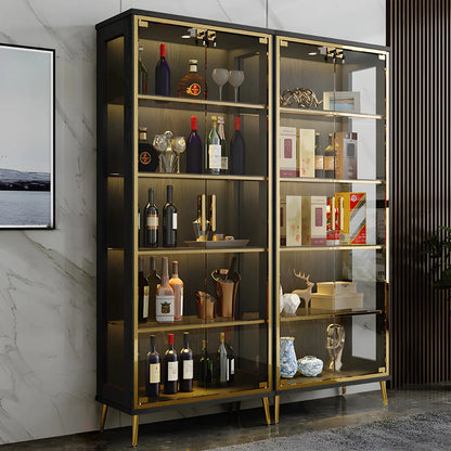 Vitrine glamour en bois noir et verre