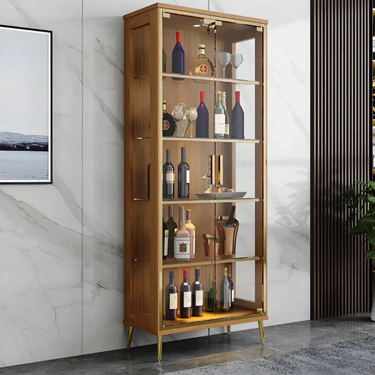 Vitrine glamour en bois noir et verre