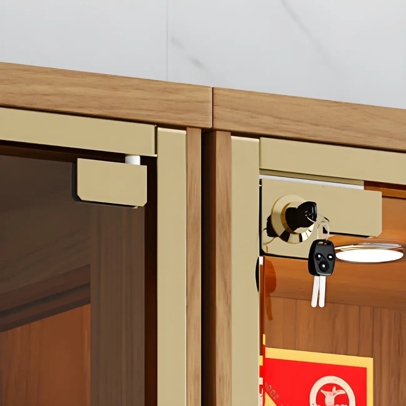 Vitrine glamour en bois noir et verre