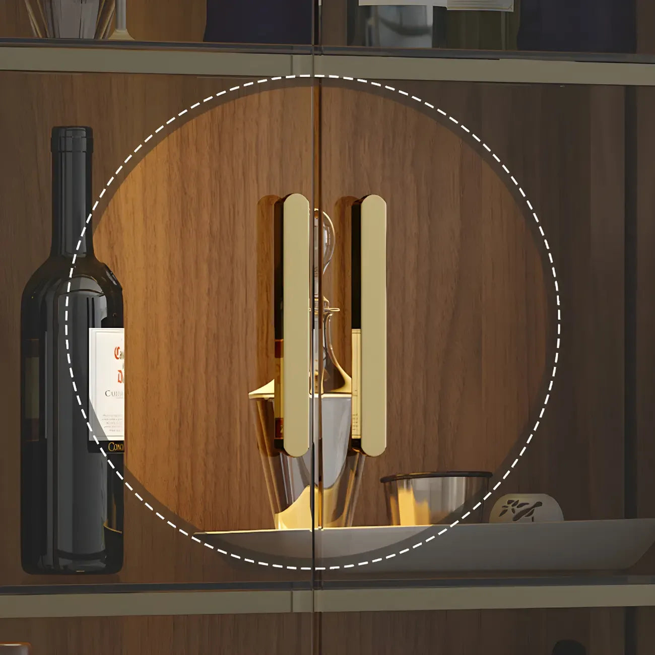 Vitrine glamour en bois noir et verre