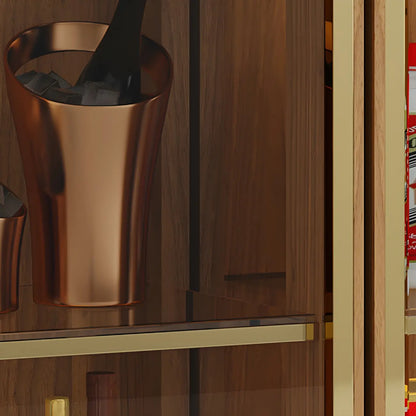 Vitrine glamour en bois noir et verre