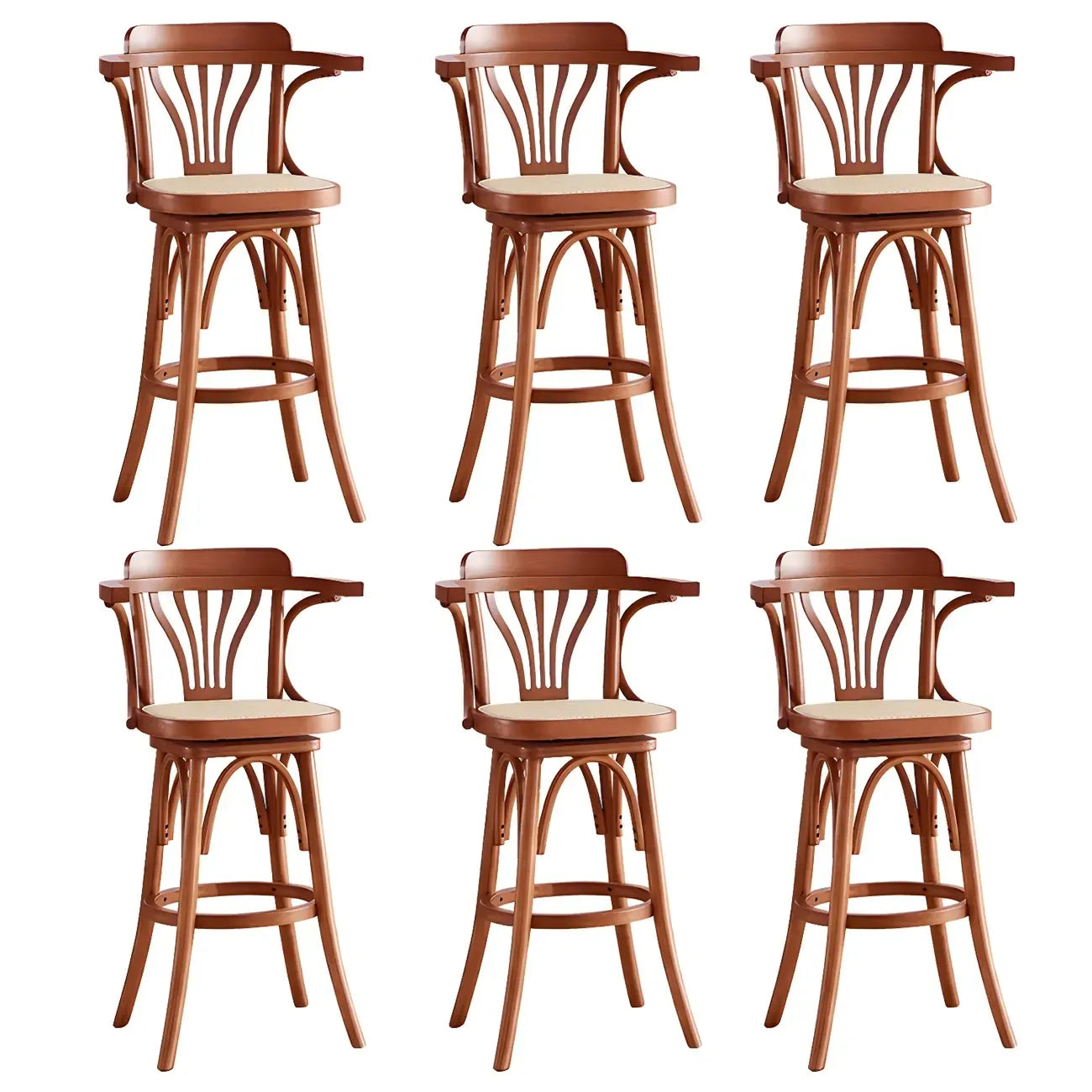 Tabouret de bar bas en rotin carré intemporel, marron/noir