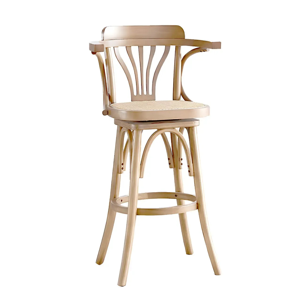 Tabouret de bar bas en rotin carré intemporel, marron/noir