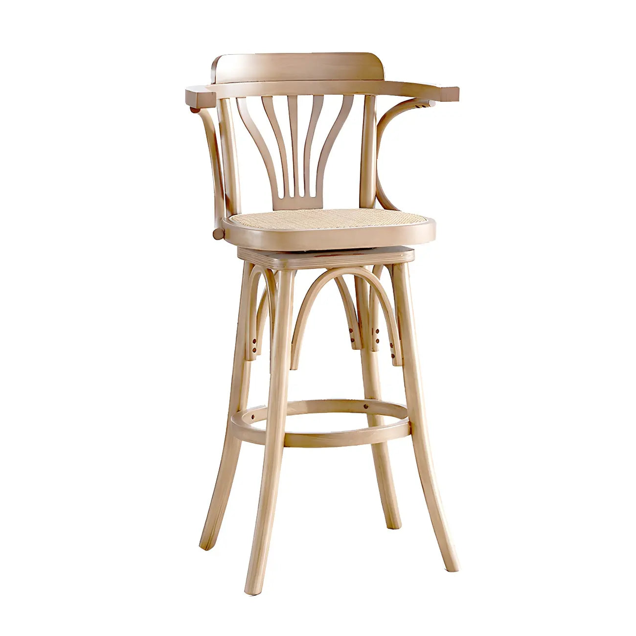 Tabouret de bar bas en rotin carré intemporel, marron/noir