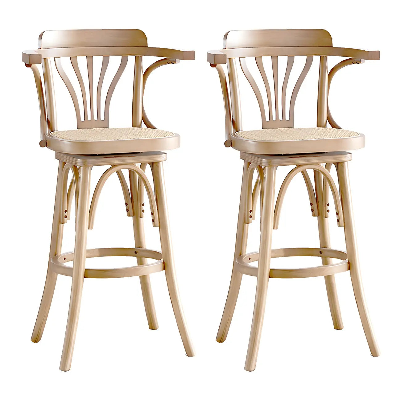 Tabouret de bar bas en rotin carré intemporel, marron/noir