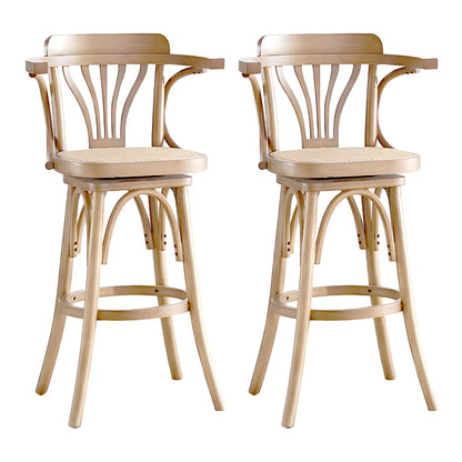 Tabouret de bar bas en rotin carré intemporel, marron/noir