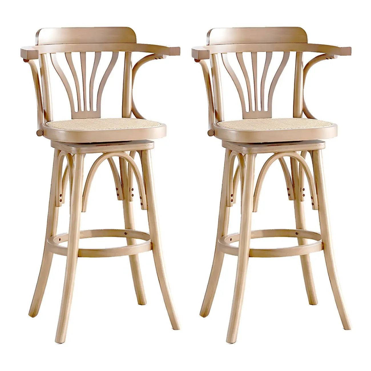 Tabouret de bar bas en rotin carré intemporel, marron/noir