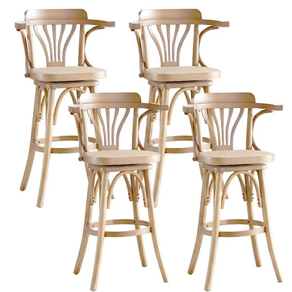 Tabouret de bar bas en rotin carré intemporel, marron/noir