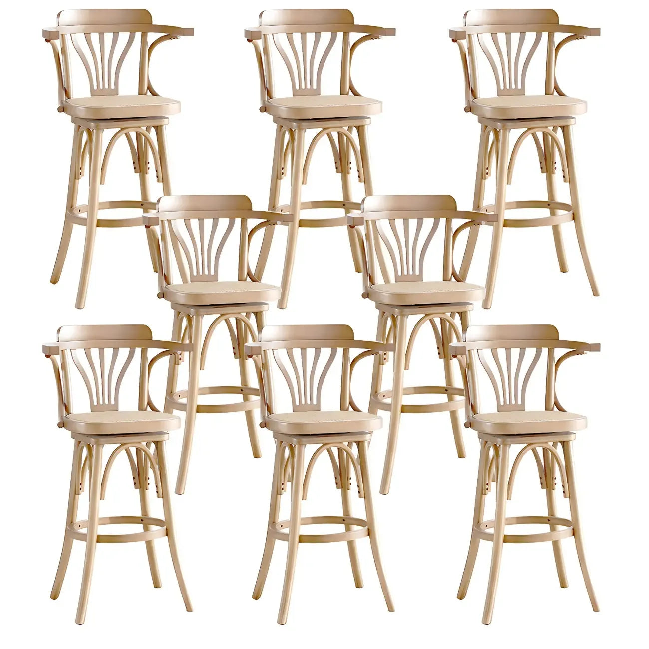 Tabouret de bar bas en rotin carré intemporel, marron/noir