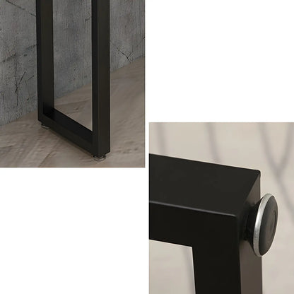 Table de bar rectangulaire en pin avec piètement en métal marron