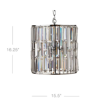 Suspension moderne en verre cristal tambour