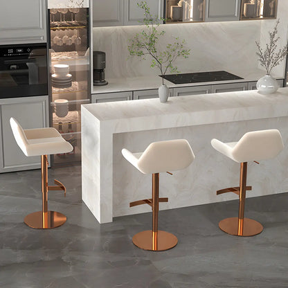 Tabourets de bar pivotants et réglables en métal brillant
