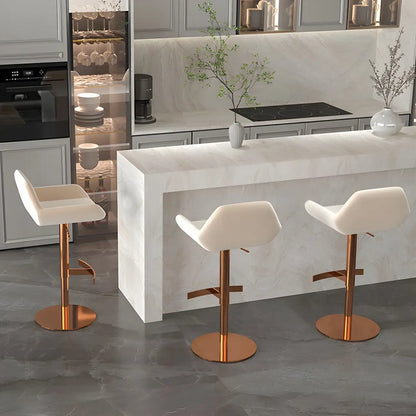 Tabourets de bar pivotants et réglables en métal brillant