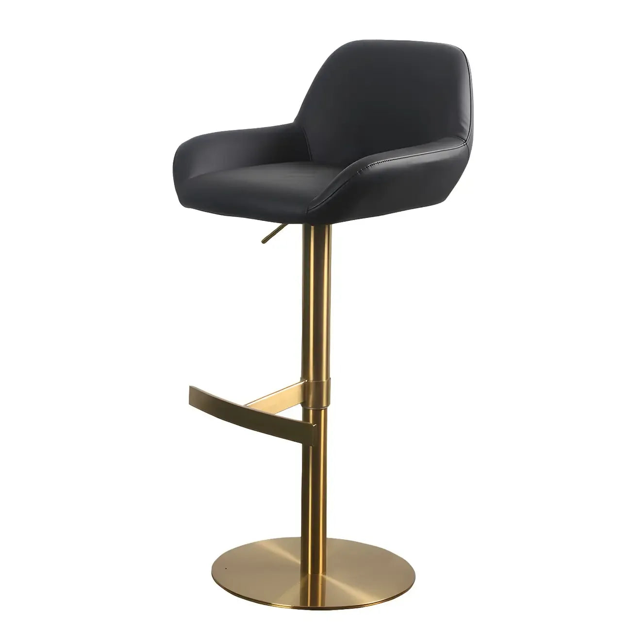 Tabourets de bar pivotants et réglables en métal brillant