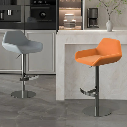 Tabourets de bar pivotants et réglables en métal brillant