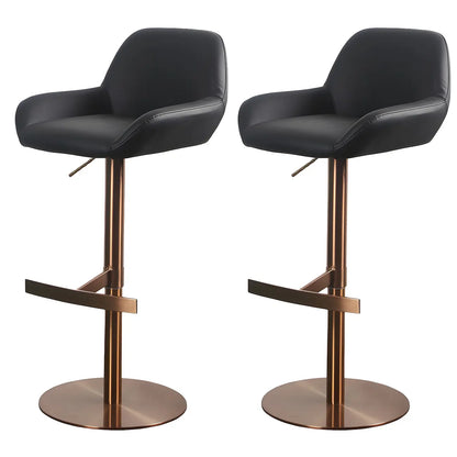 Tabourets de bar pivotants et réglables en métal brillant