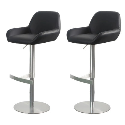 Tabourets de bar pivotants et réglables en métal brillant