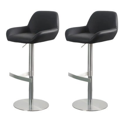 Tabourets de bar pivotants et réglables en métal brillant