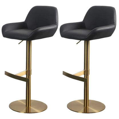 Tabourets de bar pivotants et réglables en métal brillant