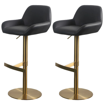 Tabourets de bar pivotants et réglables en métal brillant