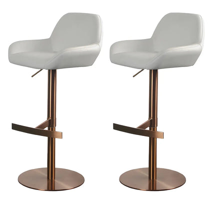 Tabourets de bar pivotants et réglables en métal brillant