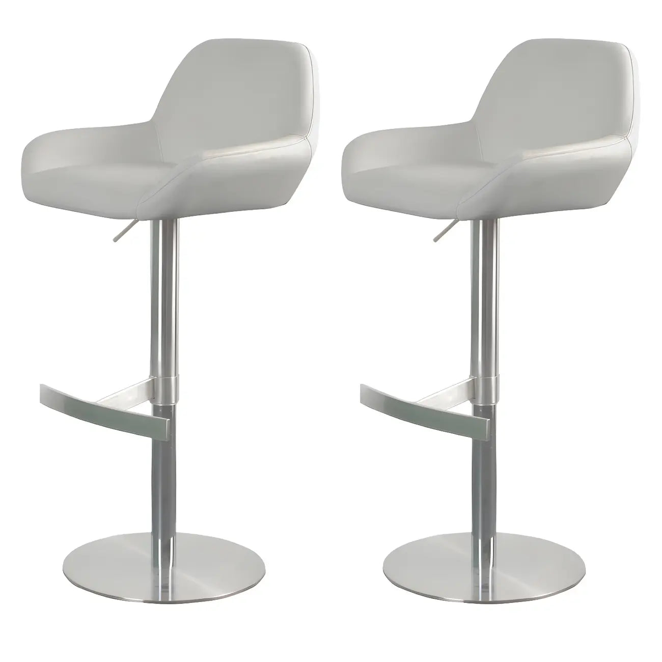 Tabourets de bar pivotants et réglables en métal brillant