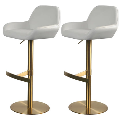 Tabourets de bar pivotants et réglables en métal brillant