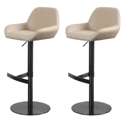 Tabourets de bar pivotants et réglables en métal brillant