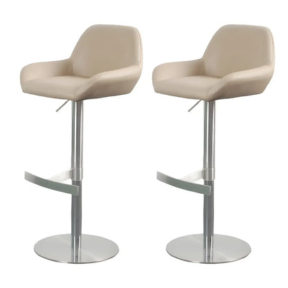Tabourets de bar pivotants et réglables en métal brillant