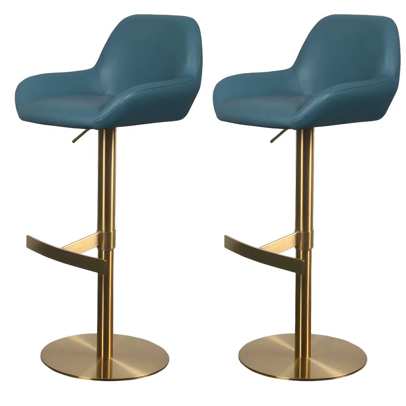 Tabourets de bar pivotants et réglables en métal brillant