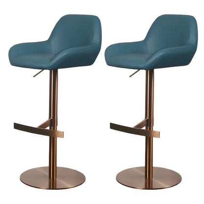 Tabourets de bar pivotants et réglables en métal brillant