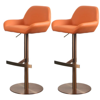 Tabourets de bar pivotants et réglables en métal brillant