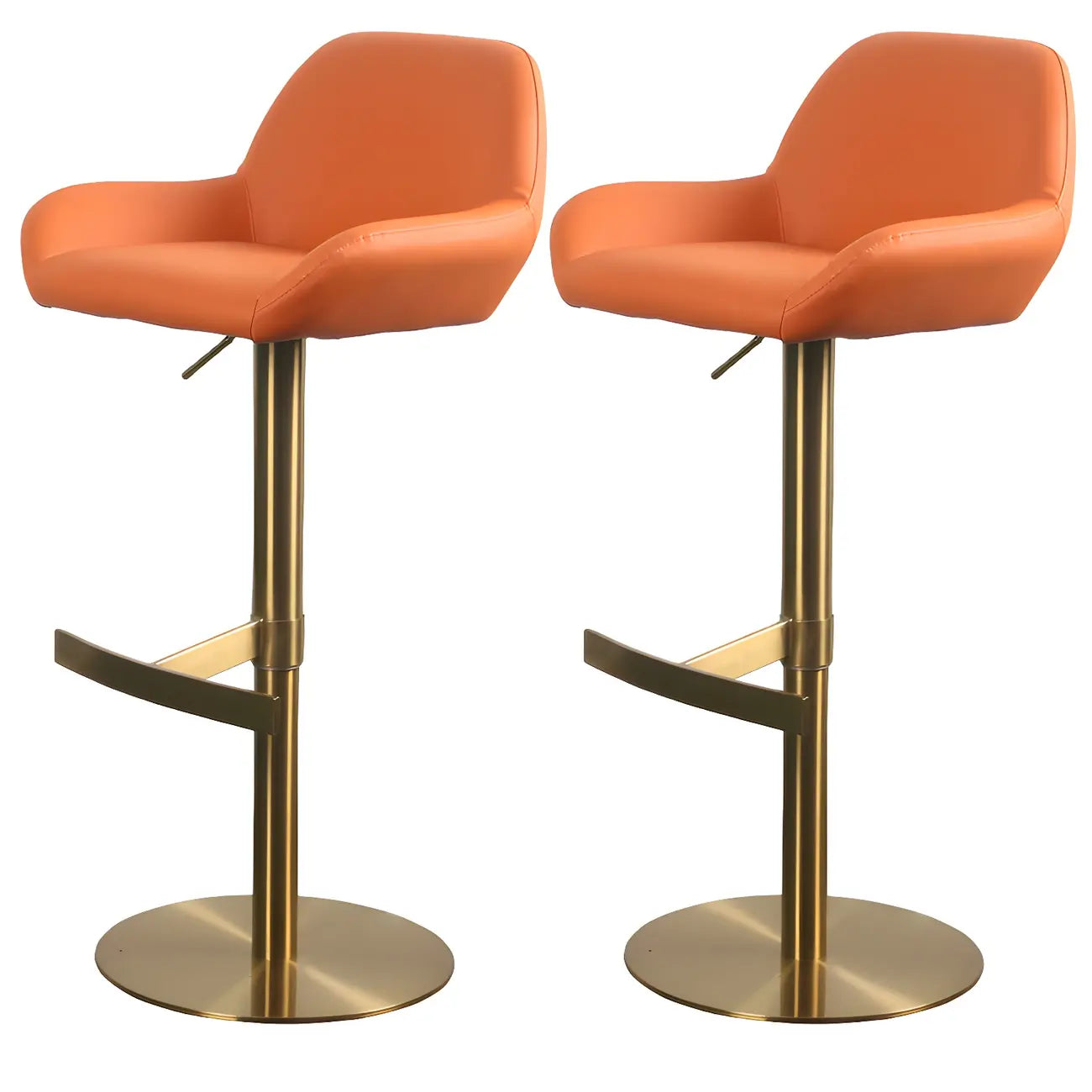 Tabourets de bar pivotants et réglables en métal brillant