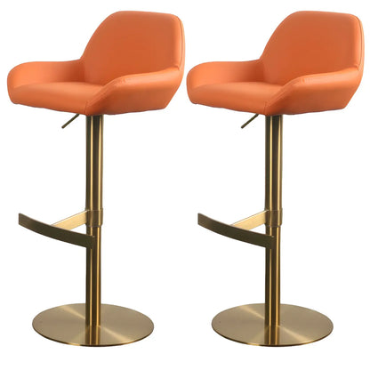 Tabourets de bar pivotants et réglables en métal brillant