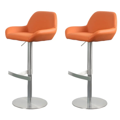 Tabourets de bar pivotants et réglables en métal brillant