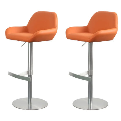 Tabourets de bar pivotants et réglables en métal brillant