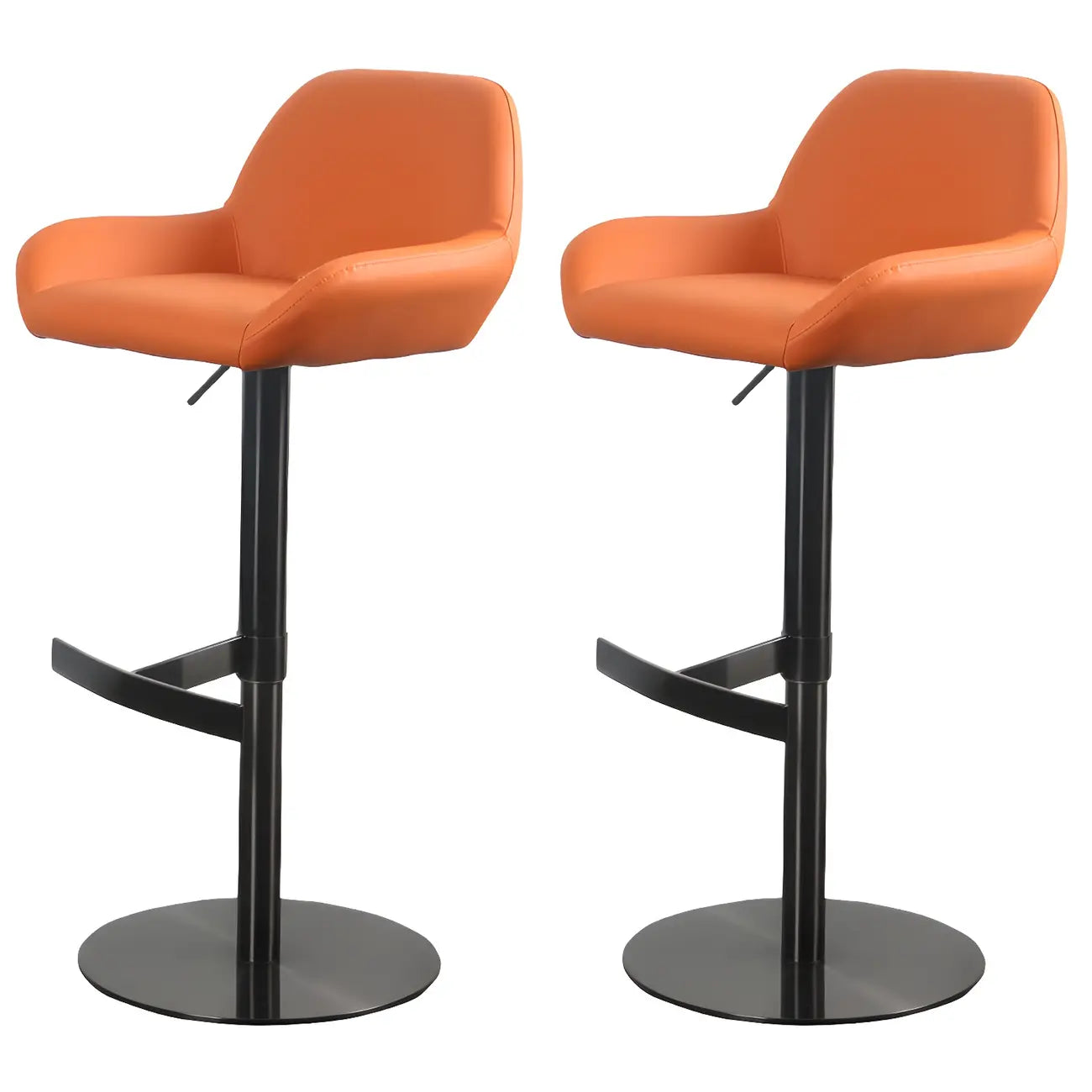 Tabourets de bar pivotants et réglables en métal brillant