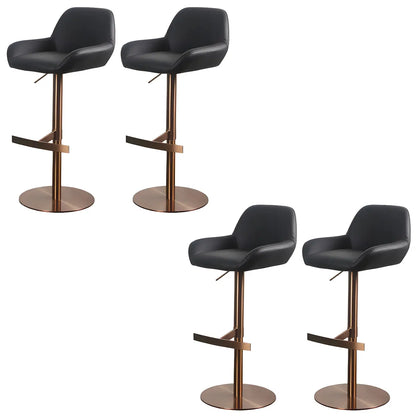 Tabourets de bar pivotants et réglables en métal brillant