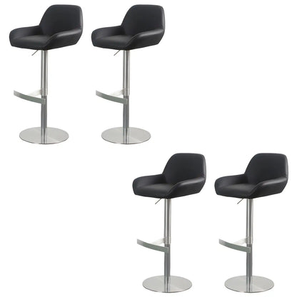 Tabourets de bar pivotants et réglables en métal brillant