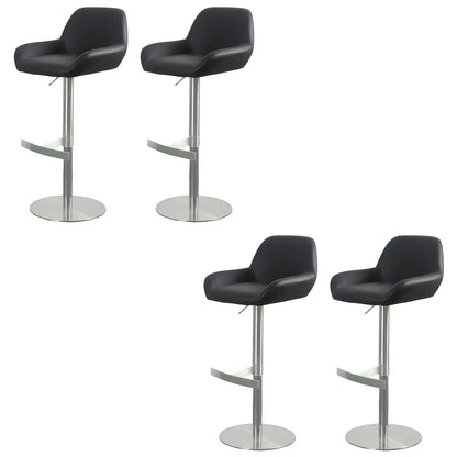 Tabourets de bar pivotants et réglables en métal brillant