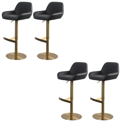 Tabourets de bar pivotants et réglables en métal brillant