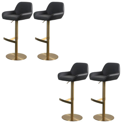 Tabourets de bar pivotants et réglables en métal brillant