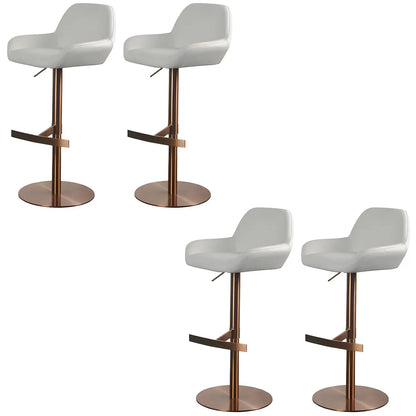 Tabourets de bar pivotants et réglables en métal brillant