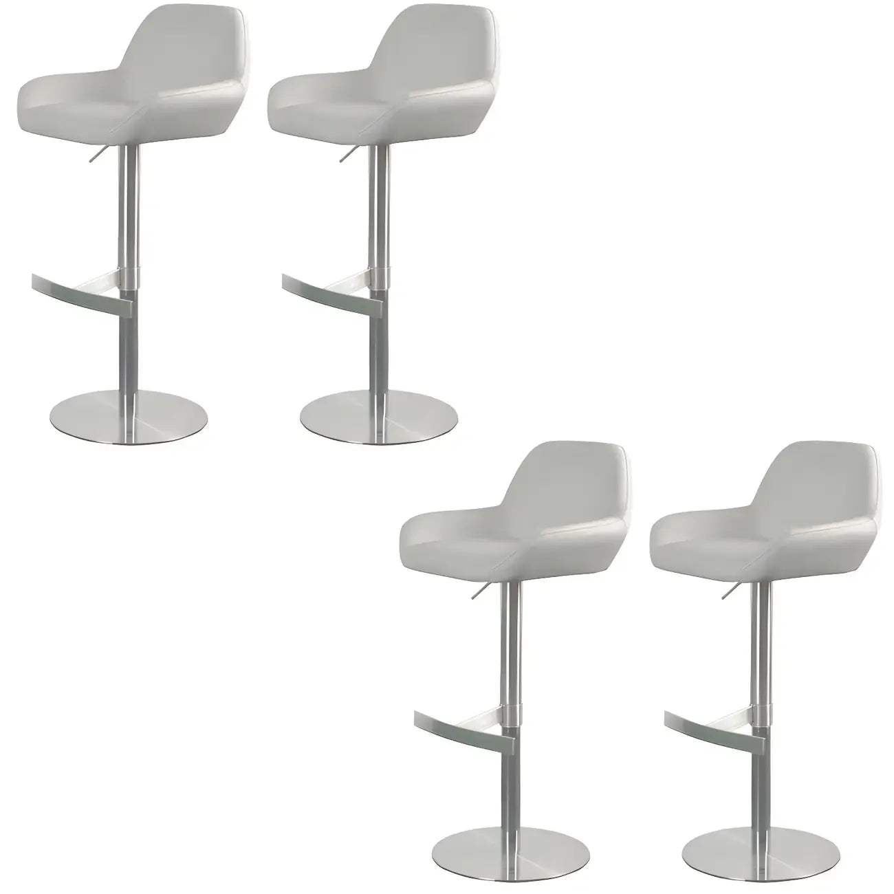 Tabourets de bar pivotants et réglables en métal brillant